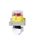 Industrial Explosion Proof Emergency Stop Button Switch With Protective Cover showing rugged aluminum shell and mounting base