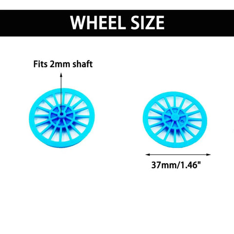 DIY Wheel And Shaft Kit For Models 60 Plastic Wheels And 30 Round Shafts 2mm Shaft Diameter 100mm Shaft Length 37mm Wheel Diameter
