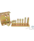 2-20 Ton Hydraulic Shop Press Pin Set With Ram Adapter And Mounting Bracket, Includes 8 Pins, Corrosion Resistant Finish With Yellow Phosphate Coating