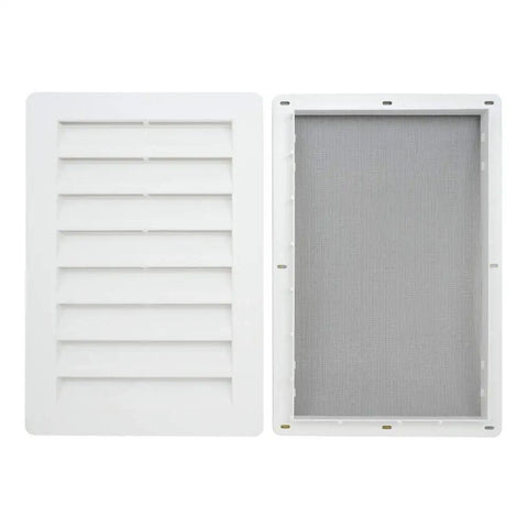 12 By 18 Inch Rectangle Gable Vent With Screen In White, Two Piece Construction, Heavy Duty Polypropylene, Removable Front Face