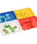 Colorful 10 Pack Plastic Art Trays For Crafts And DIY Projects, Kid Safe BPA Free Bead And Painting Organizer with blocks