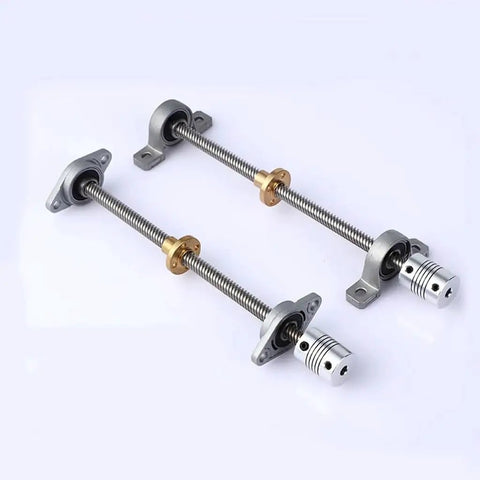 Top Tier T8 Lead Screw Rod Kit For 3D Printers And CNC Machines With KfL08 Nuts Vertical Horizontal Setup Perfect Upgrade For Smooth Precision Movements At 2mm Pitch In Various Lengths From 100Mm To 600Mm, lead screw kit with bearings and couplers