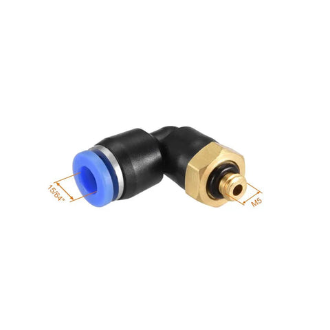 Heavy Duty Push To Connect Tube Fitting Male Elbow 6 mm Outer Diameter X M5 Male Thread Quick Lock Pneumatic Air Connector No Sweat Toolless Setup For Vacuum Compressors Butter Smooth Airflow Five Pack