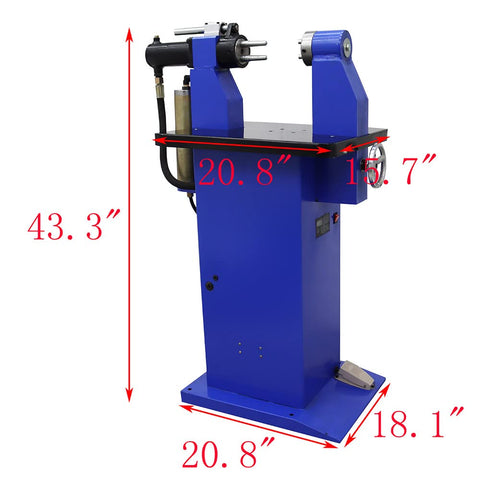 110V Horizontal Dual-Head Hydraulic Brake Shoe Riveting Machine For Auto Brake Pads Repair, Dual Rivet Heads Operate At Once, Fast And Efficient Pro Grade Truck Brake Material Replacement, Requires Air Compressor, No Power Plug Included