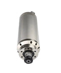 Heavy Duty Water Cooled Cnc Spindle Motor Featuring Four Ceramic Bearings And An Er 25 Quick Release Mount viewed from the front.