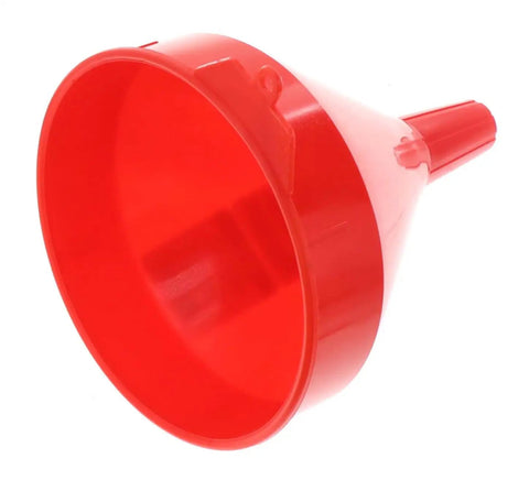 Red Polyethylene Plastic Funnel With Screen And Hanging Tab, 2 Quart Capacity, Built Tough Corrosion Resistant All Purpose Pouring Funnel