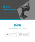 FS GT5 2.4G 6CH Transmitter Remote Controller in black, designed for RC cars, boats, and crawlers, featuring anti-interference technology