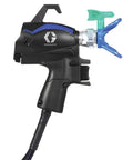 Badass Heavy Duty Electric Airless Paint Sprayer With Slick QuickShot Trigger And Precision Dial Flow System, handheld spray gun close-up.
