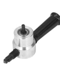 Double Head Electric Nibbler Cutter For Metal Sheets Adjustable Cutting Tool with aluminum body and black handle for enhanced grip.