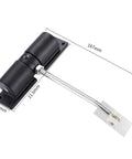 Adjustable Double Spring Door Closer For Home, Exterior Doors And Gates, Self Closing Hardware, black aluminum, product dimensions shown