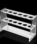 Clear Acrylic Six Well Test Tube Rack For Ten To Sixteen Milliliter Centrifuge Tubes Durable Lab Display Holder For Laboratories Exhibitions Bars And Classrooms Lightweight And Sturdy