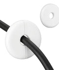 Two Pack White Wall Cable Grommets Kit 1.57 Inch Hole Pass Through For Easy Cable Management No Fuss Dustproof Durable ABS Quick Install Keeps Cables Hidden And Tidy In Home Office Living Room And Studio, white ABS grommet with cable