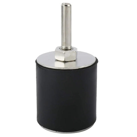 Heavy Hitter 25 Piece Sanding Drum Kit For Drills And Benchtop Presses With Five Mandrel Arbors, black rubber sanding drum with metal shaft.