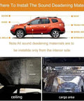 Image showing installation points for 10mm Thick Sound Deadener Sheets For Chevrolet Silverado Electric Truck Bed Audio Insulation Panels.