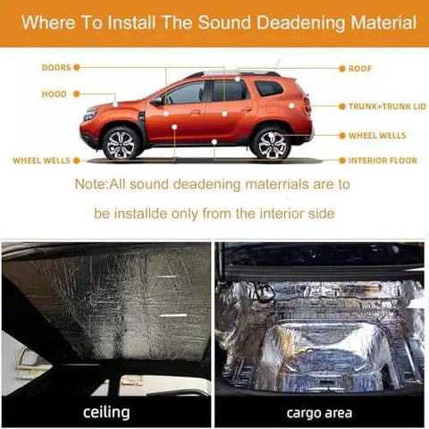 Image showing installation points for Ultimate Vehicle Quiet Kit Smooth Ride Essentials Legit Sound Dampening Barrier for GMC Sierra 1500 2500 3500.