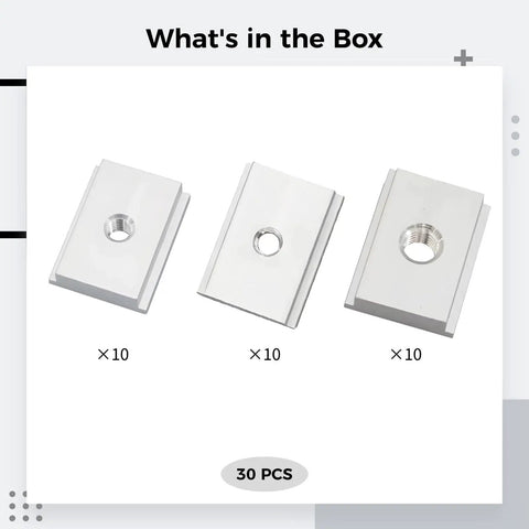 T Slot Nut Assortment Kit Featuring 30 Aluminum T Track Hardware Pieces In M5 M6 M8 Drop In Nuts Heavy Duty Fasteners