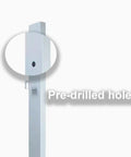 Close-up of pre-drilled holes on Beefy EV Charger Holder Stand for easy installation, showcasing cold rolled steel material.