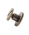 Close-up of 8Mm Flat Head Copper Brass Screws Nuts Rivets Set For Leather Craft And Accessories DIY Repair Kit