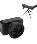 4K Ultra HD Electronic Eyepiece For Telescopes And Microscopes, Moon Close Up Photography Camera With 3 Inch Color Display shown next to telescope