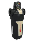 FA30IG In Line Air Filter for Three Eighths Inch Inlet with Dual Indicator, black die-cast body, differential pressure gauge