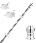 6Ft Outdoor Flag Pole Kit With 360 Degree Anti Wrap Rotating Rings For Porch And Garden Heavy Duty Stainless Steel Fits 3x5 Flags Bracket Not Included Now.