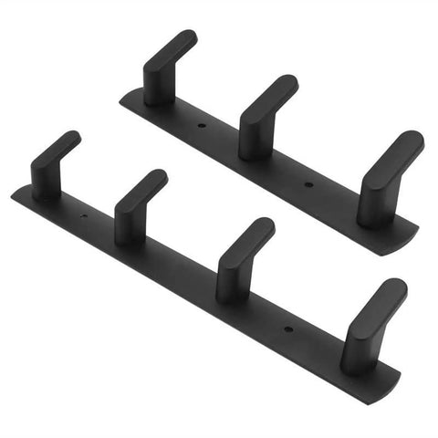 Straight Up Solid Wall Mounted Coat Rack Forged From Premium Space Aluminum Alloy Features Multi Row Layout For Kitchen Bathroom Wardrobe Garage No Sweat Installation In Classic Black Finish Handles Coats Jackets Keys Bags Smooth