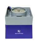 Front view of 4 Inch Flat Grinding Machine for Glass and Gemstones with Shaping and Polishing Capabilities, purple base.