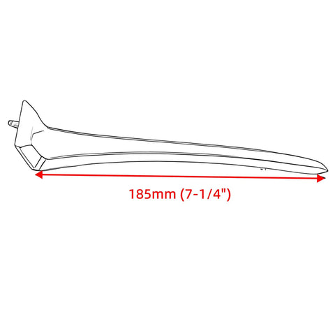 Diagram of Headlight Top Trim Strip Chrome For Harley Road King FLHT 1988-2013, spear design, 185mm length measurement