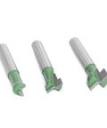 3 pieces of 1 Pc 1/4 Inch Shank T Slot Cutter Router Bit For Precision Woodworking with durable design and sharp edges.