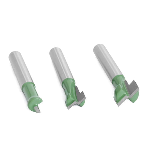 3 pieces of 1 Pc 1/4 Inch Shank T Slot Cutter Router Bit For Precision Woodworking with durable design and sharp edges.