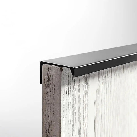 Close-up of 4 Pack Matte Black Hidden Pull Handles 80mm For Cabinets Drawers Wardrobes Cupboards Modern Kitchen And Closet