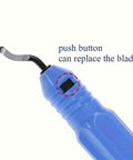 Blue Stainless Steel Deburring Tool Kit Pro Grade Edge Burr Removal handle with blade replacement button