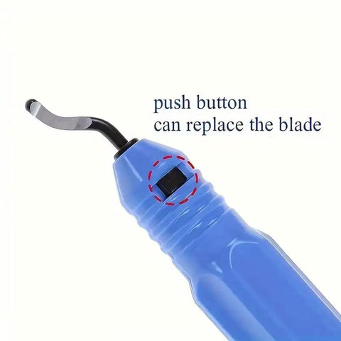 Blue Stainless Steel Deburring Tool Kit Pro Grade Edge Burr Removal handle with blade replacement button