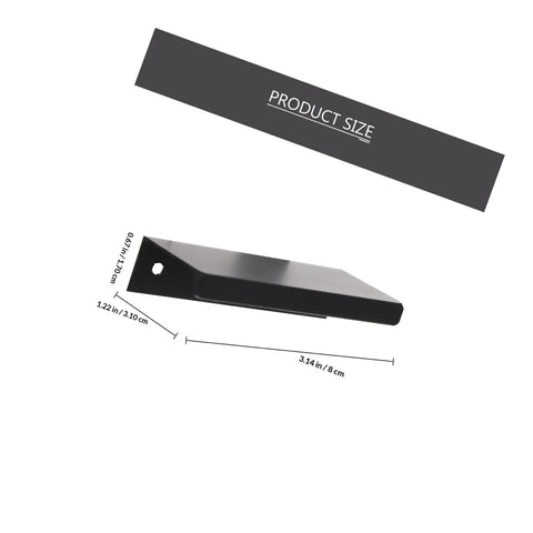 4 Piece Slick Invisible Edge Pull Handles For Cabinets And Drawers Finger Grip Right Angle Concealed Pulls 80mm Black size diagram
