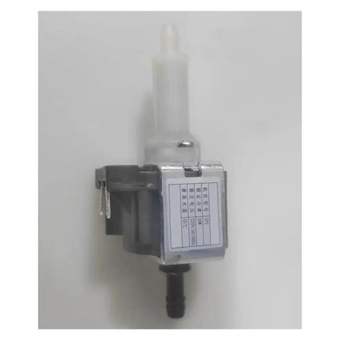 Electromagnetic water pump for coffee makers and steam stations, featuring exact flow control and 220v AC specs.