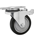 Rock Solid Heavy Duty 4 Inch Swivel Caster With Locking Brake For T Slot Aluminum Extrusions showcasing a durable polyurethane wheel.