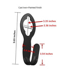 Dimensions of Beefy Heavy Duty Garden Hose Holder For 50Ft And 25Ft Expandable Hose, Steel Wall Mount Rack shown.