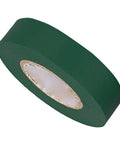 Heavy Duty Pvc Electrical Tape Rated Up To Six Hundred Volts With Rock Hard Sunlight And Chemical Resistance That Actually Grips Tight On Any Wire Bundle Indoors Or Outdoors, green tape roll on white background.