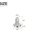 Sixty Pack Of Rugged Size Twelve X Half Inch Phillips Pan Head Self Tapping Screws Crafted From Top Shelf 304 Stainless Steel For Sheet Metal And Wood Jobs With No Sweat Assembly And Solid Grip Bright Finish showing dimensions.
