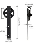 Black Steel Sliding Barn Door Hardware Kit With Heavy Duty Big Rollers For 5Ft To 9.6Ft Track Systems Long Rails For Closet Doors