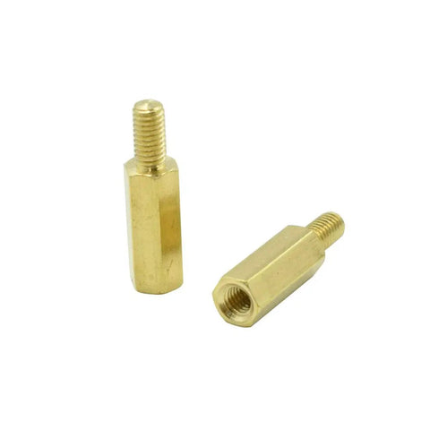 M3 Brass Hex Standoff Spacers 12mm And 6mm Lengths Male To Female Thread 5mm Hex Head ideal for PCB board mounting and enclosures, 50 pcs