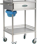 Beefy Stainless Steel Medical Cart On Wheels With 2 Tier Drawer, 100 Kg Max Load, Durable Hospital And Clinic Rolling Trolley For Lab Use