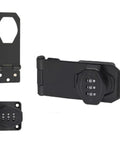 Gate Locks Twist Hasp Latches Without Combination Lock in black, showing the latch and mounting components, 3 inches.