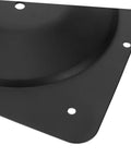 Top Shelf Heavy Duty Cast Iron Table Leg Brackets For Furniture Upgrade With Five Hole Secure Mount Plate close-up of corner with mounting holes.