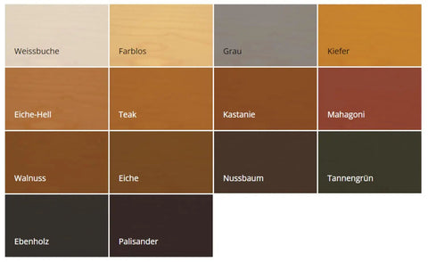 Top Shelf Walnut Wood Stain And Sealant 2 In 1 Water Based Exterior Coating color samples including walnut and eiche.