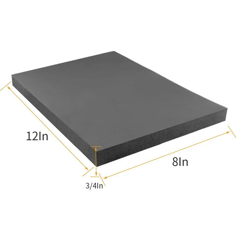 Game Changing 4 Pack Self Adhesive Neoprene Foam Sheets 3 4 Inch Thick 12 By 8 Inches Closed Cell Padding in black.