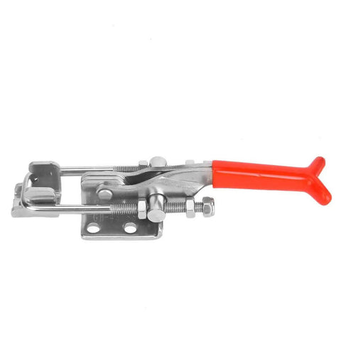 Side view of Shop Workhorse Heavy Duty Toggle Clamp 320KG Holding Force Stainless Steel 304 Quick Clamp M6 Adjustable Hand Clamp