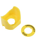 Yellow Emergency Stop Push Switch Protective Cover For 22mm Button With Clear Warning Circle Durable Shield To Prevent Misoperation Easy Install 1 Piece