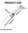 Diagram showing measurements of Beefed Up RC Airplane Front Landing Gear Steering Bracket With Steel Wire Carrier Holder 150mm Length.
