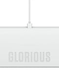 Full Size Prebuilt Mechanical Gaming Keyboard Featuring Compact 96 Layout In Crisp White Design, back view with braided cable.